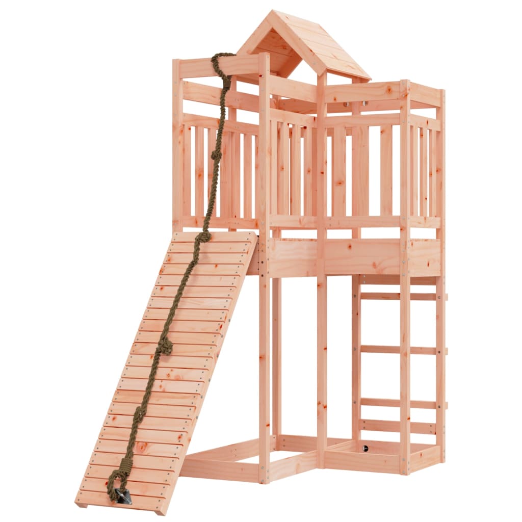 Playhouse with Climbing Wall Solid Wood Douglas