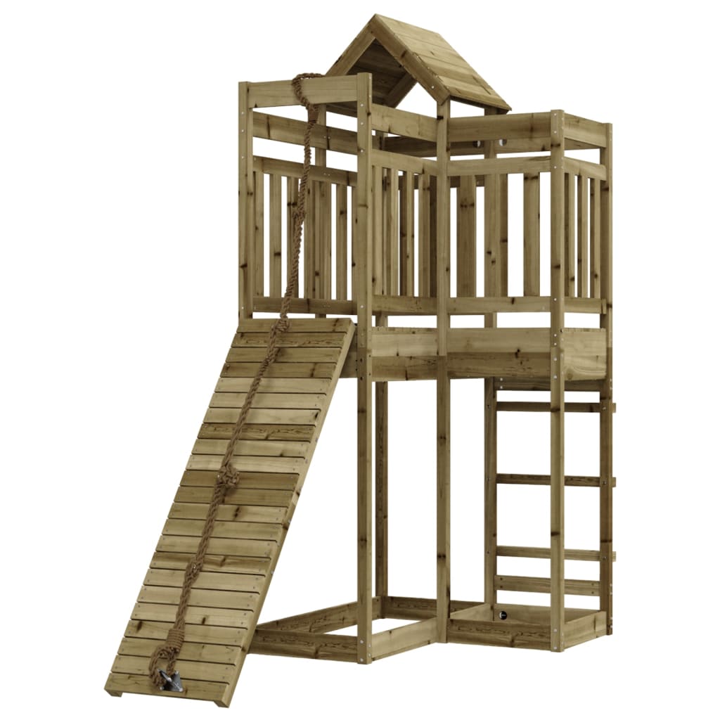 Playhouse with Climbing Wall Impregnated Wood Pine