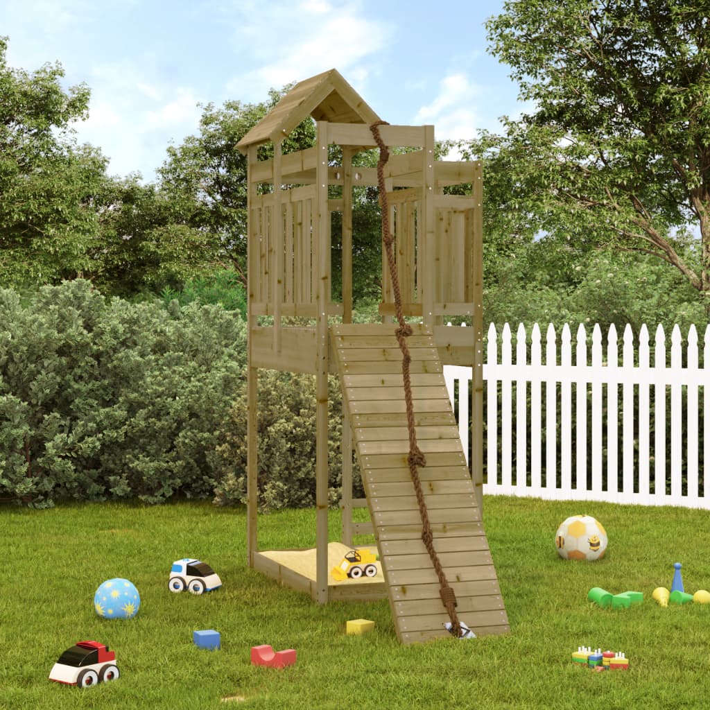 Playhouse with Climbing Wall Impregnated Wood Pine