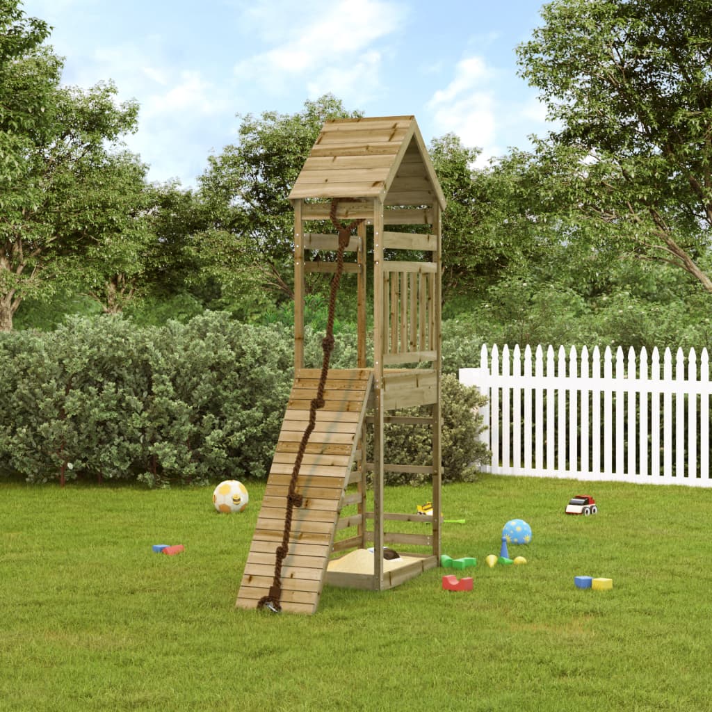 Playhouse with Climbing Wall Impregnated Wood Pine