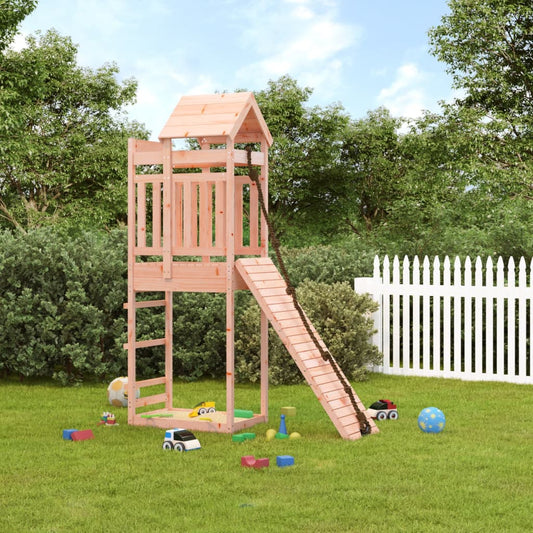 Playhouse with Climbing Wall Solid Wood Douglas