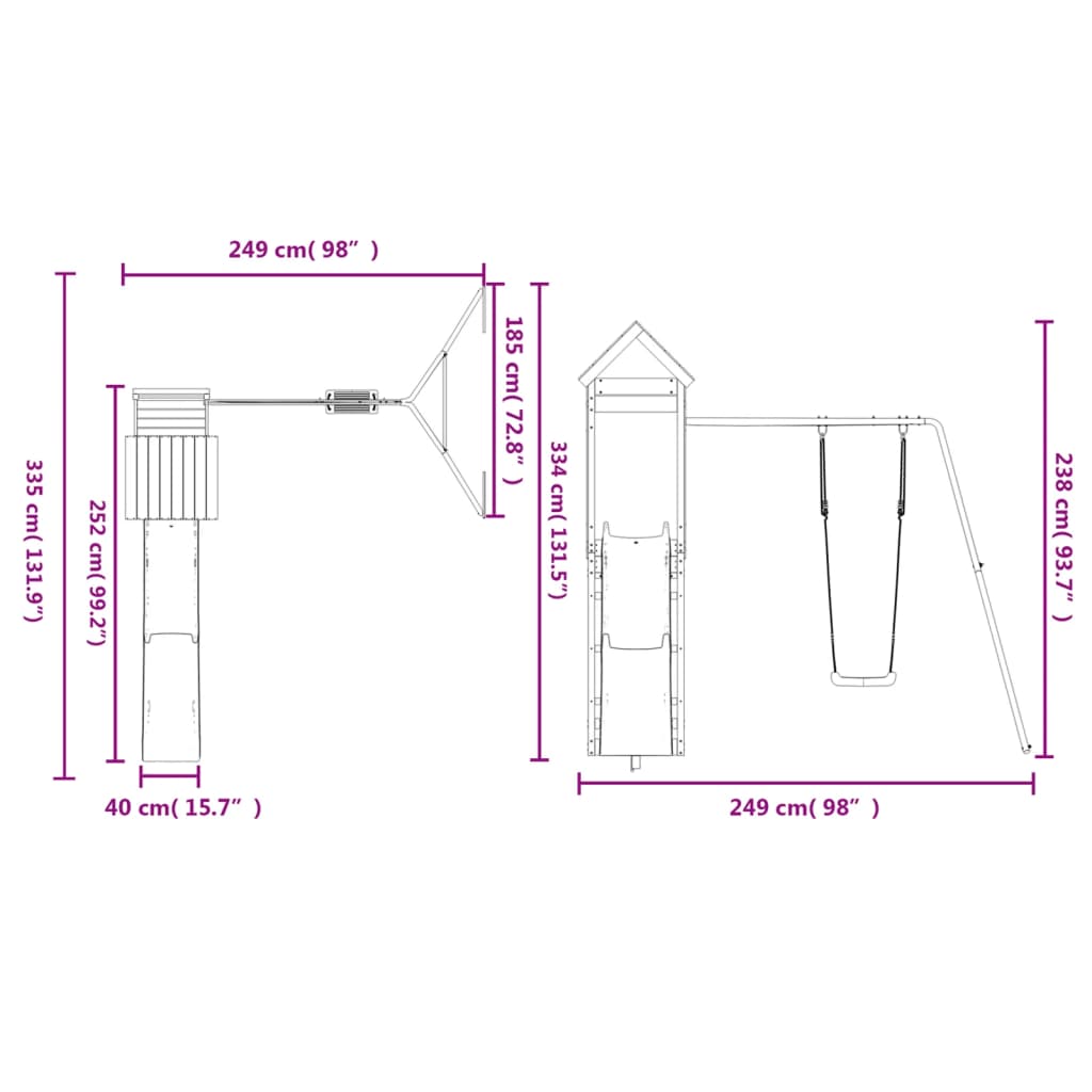 Outdoor Playset Solid Wood Douglas