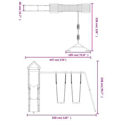 Outdoor Playset Solid Wood Pine