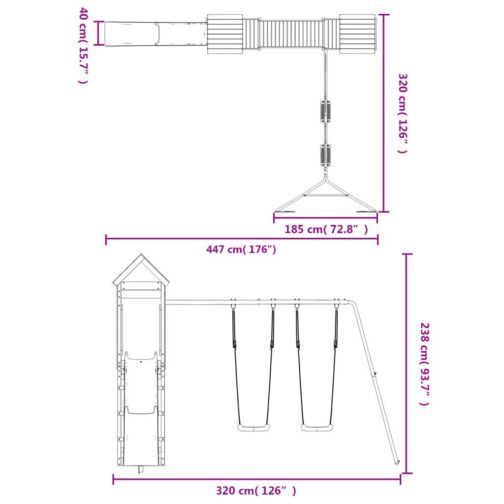 Outdoor Playset Impregnated Wood Pine