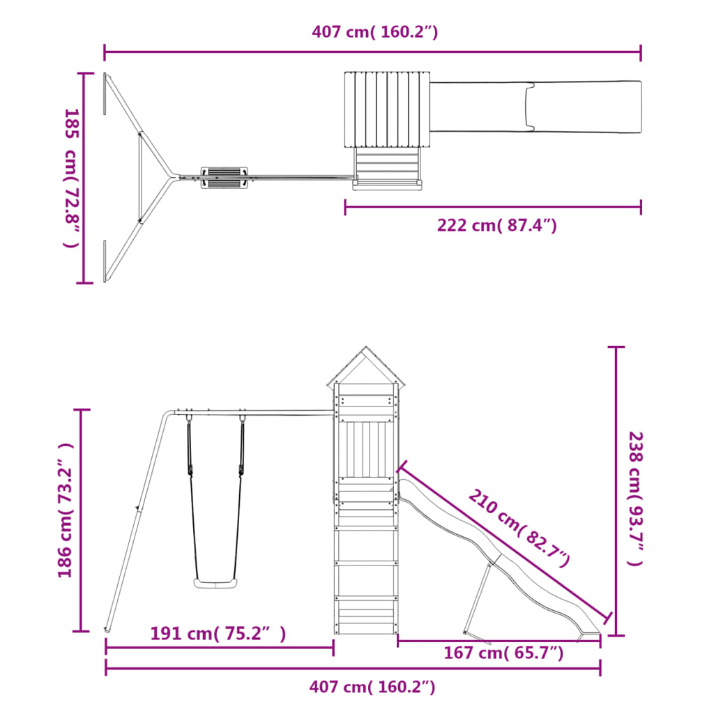 Outdoor Playset Impregnated Wood Pine