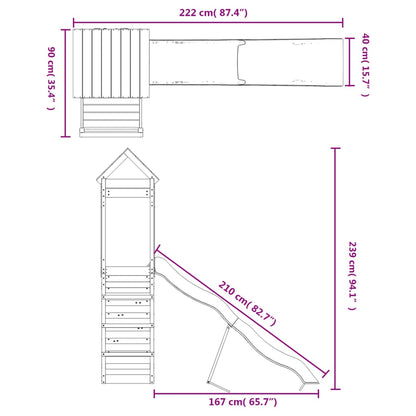 Outdoor Playset Solid Wood Pine