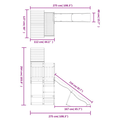 Outdoor Playset Solid Wood Pine