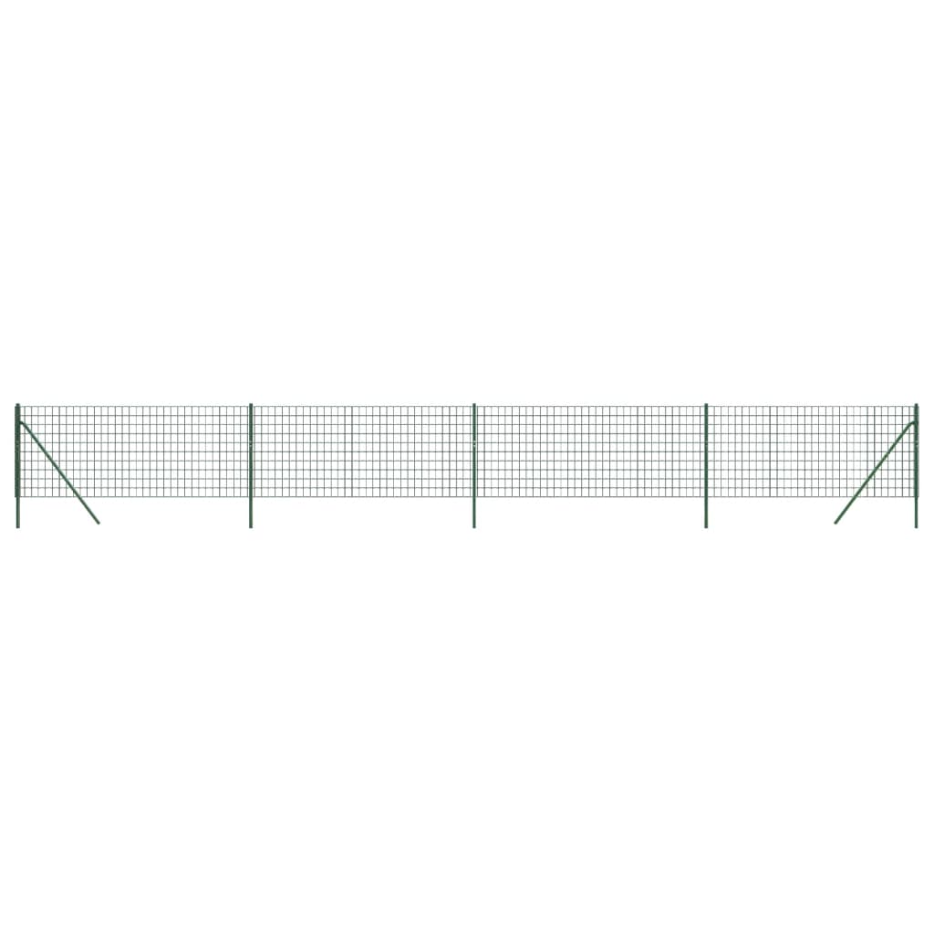 Wire Mesh Fence Green 0.8x10 m Galvanised Steel