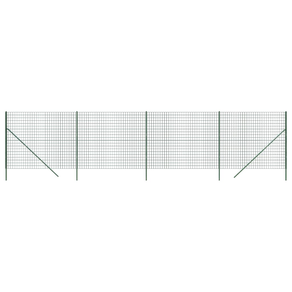 Wire Mesh Fence Green 1.4x10 m Galvanised Steel