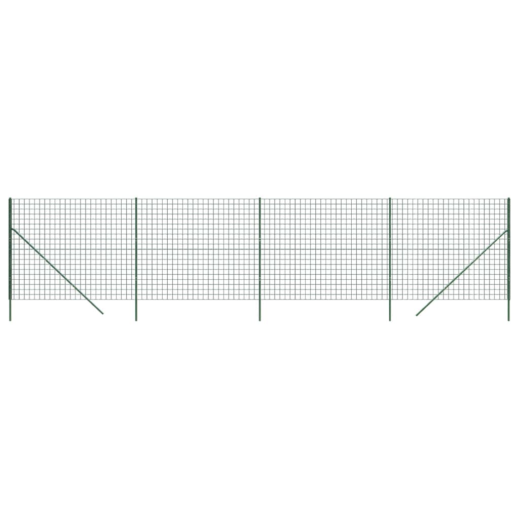 Wire Mesh Fence Green 1.6x10 m Galvanised Steel