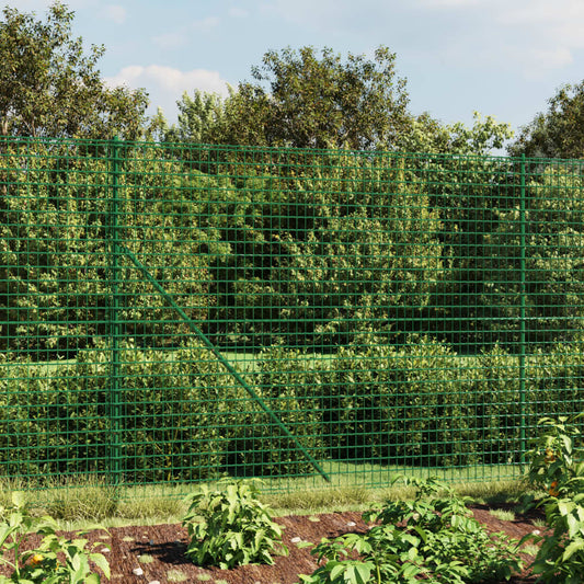 Wire Mesh Fence with Spike Anchors Green 1.8x25 m