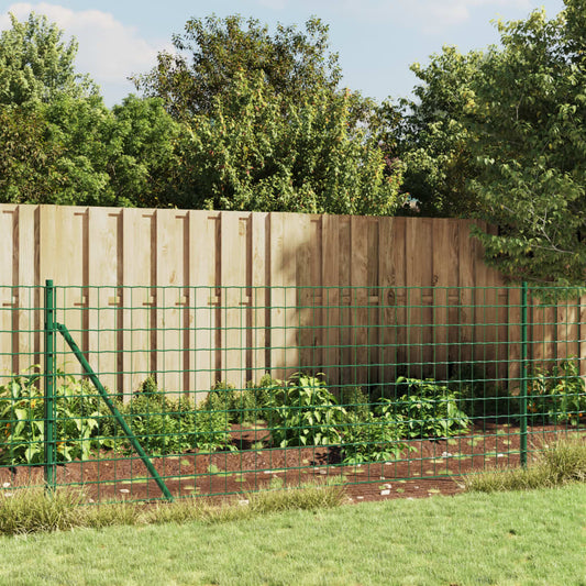 Wire Mesh Fence with Spike Anchors Green 0.8x25 m