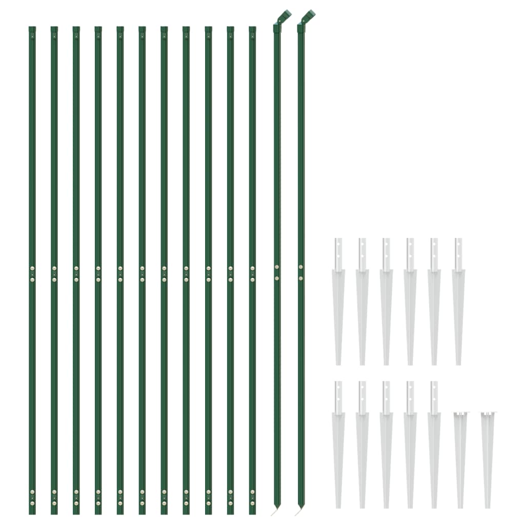 Wire Mesh Fence with Spike Anchors Green 2x25 m