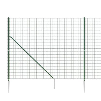 Wire Mesh Fence with Spike Anchors Green 2x25 m