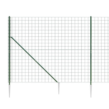 Wire Mesh Fence with Spike Anchors Green 2x10 m