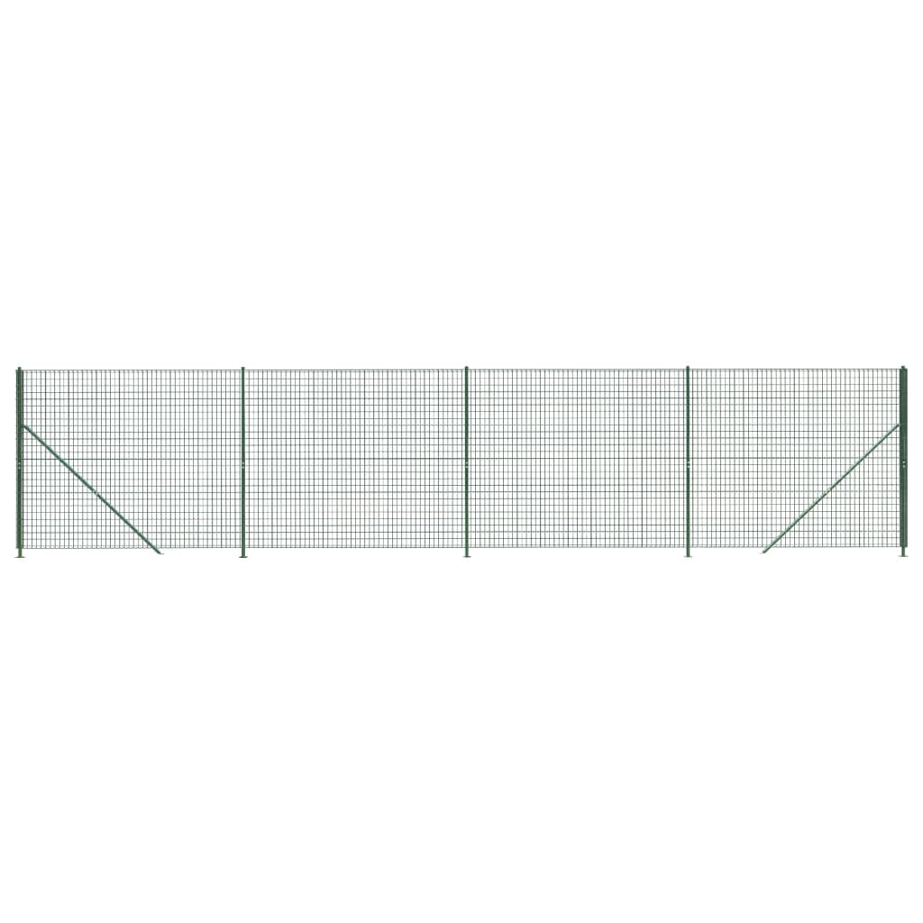 Wire Mesh Fence with Flange Green 2x10 m