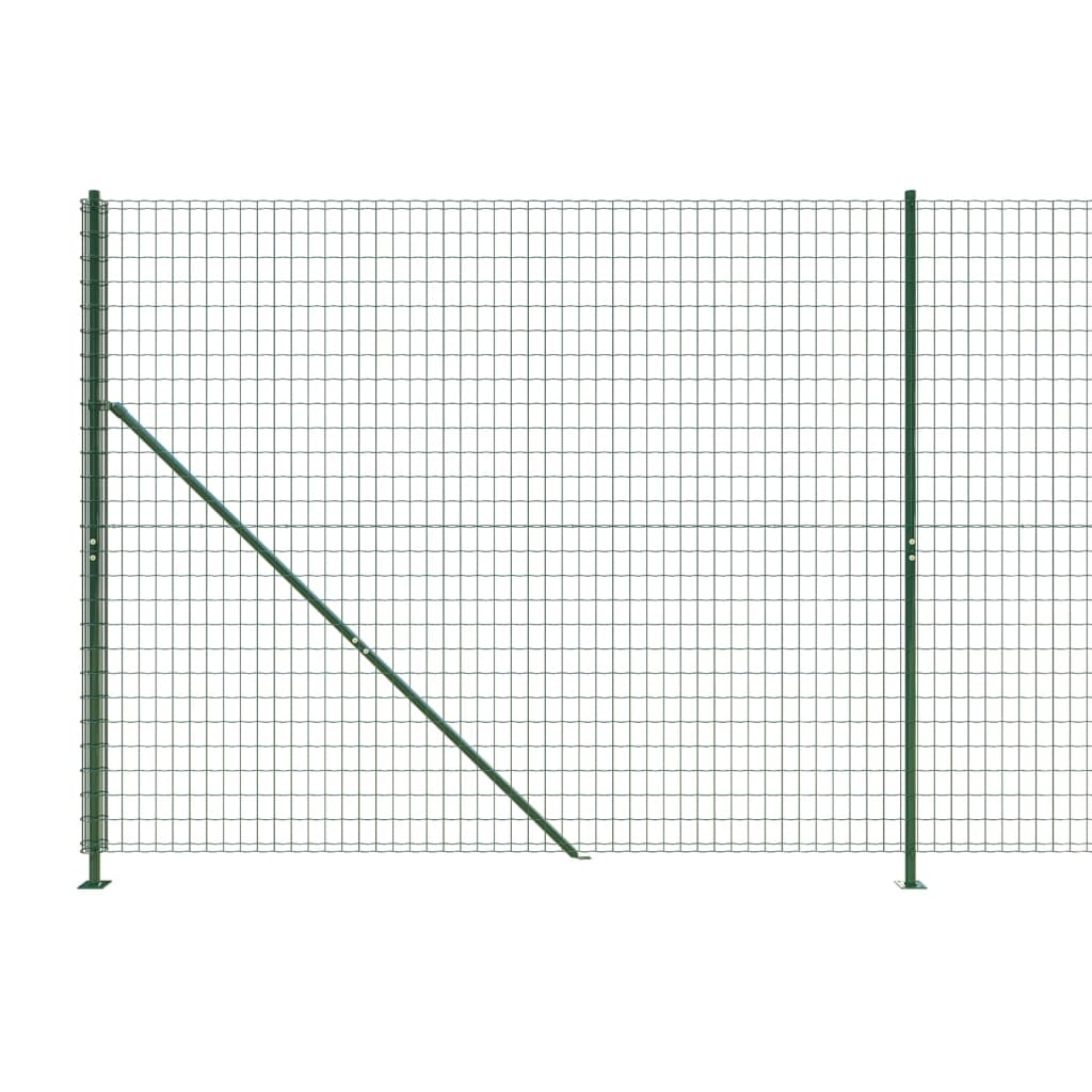 Wire Mesh Fence with Flange Green 2x10 m