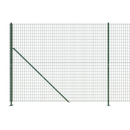 Wire Mesh Fence with Flange Green 2x10 m