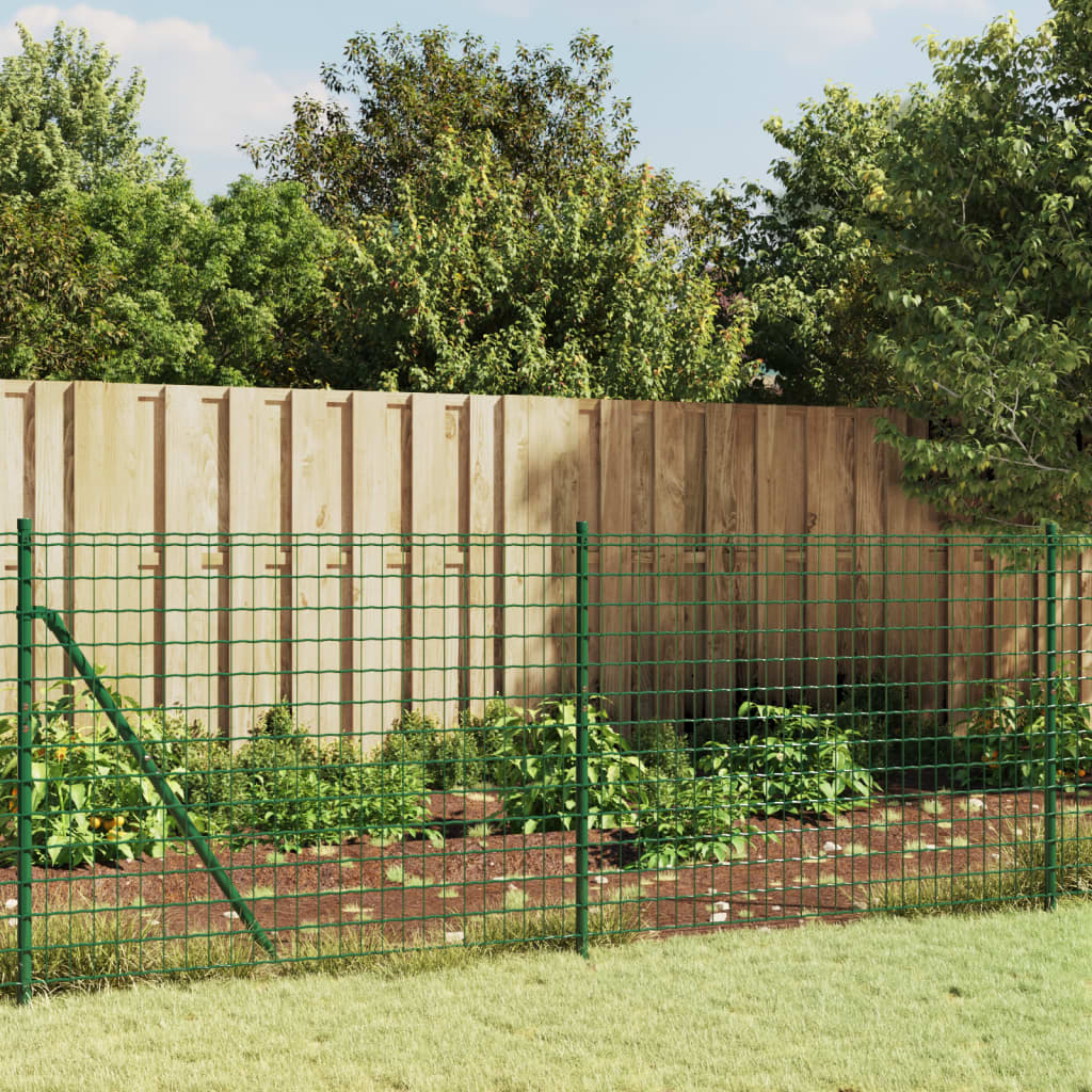 Wire Mesh Fence with Flange Green 0.8x25 m