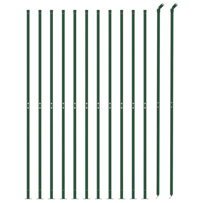 Wire Mesh Fence with Flange Green 0.8x25 m