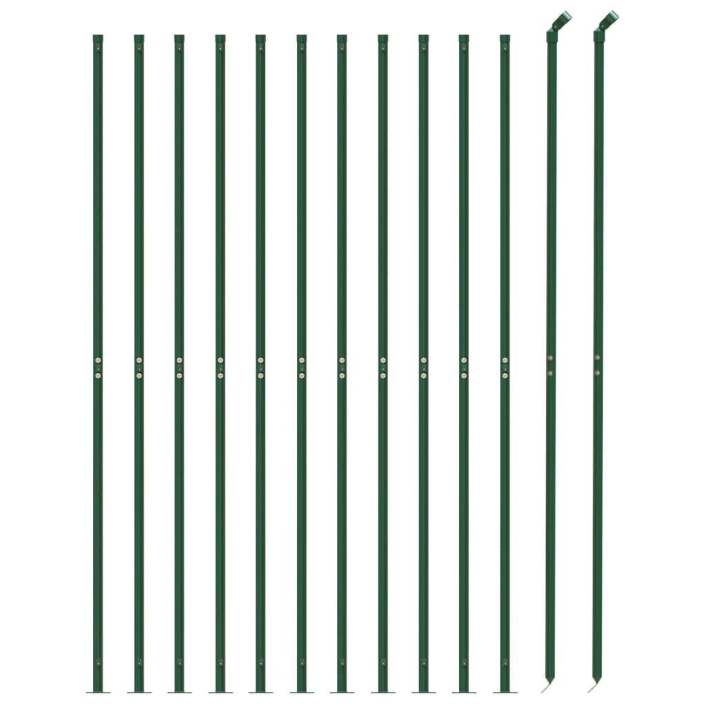 Wire Mesh Fence with Flange Green 1x25 m