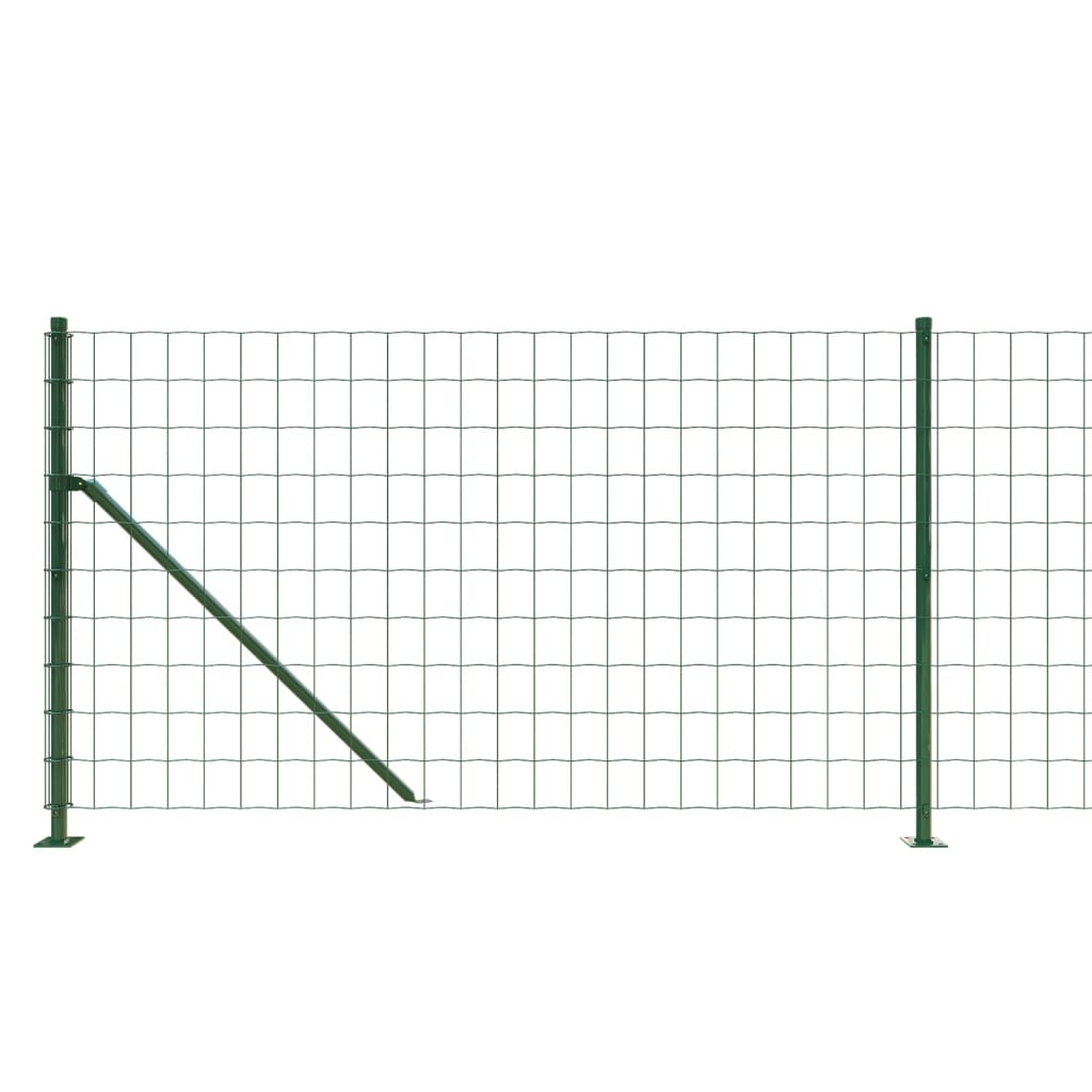 Wire Mesh Fence with Flange Green 1x25 m