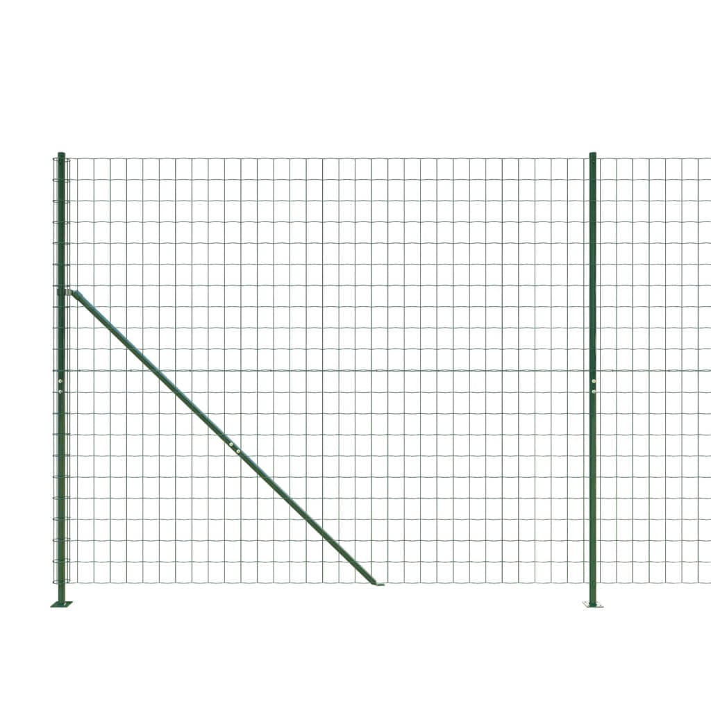 Wire Mesh Fence with Flange Green 1.6x25 m