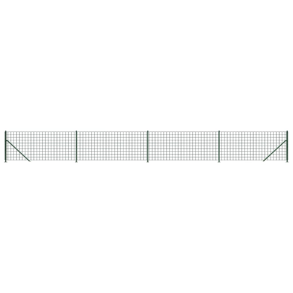 Wire Mesh Fence with Flange Green 0.8x10 m