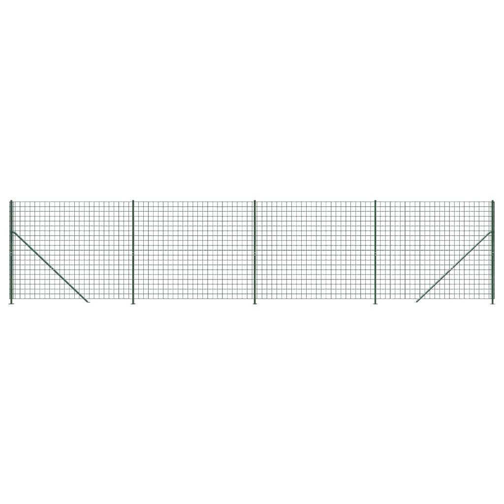 Wire Mesh Fence with Flange Green 2x10 m