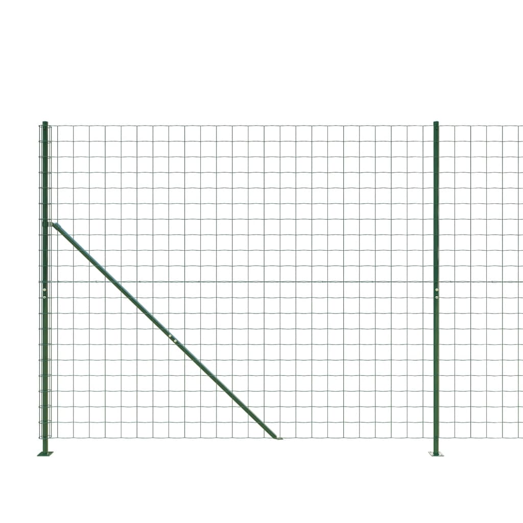 Wire Mesh Fence with Flange Green 2x10 m