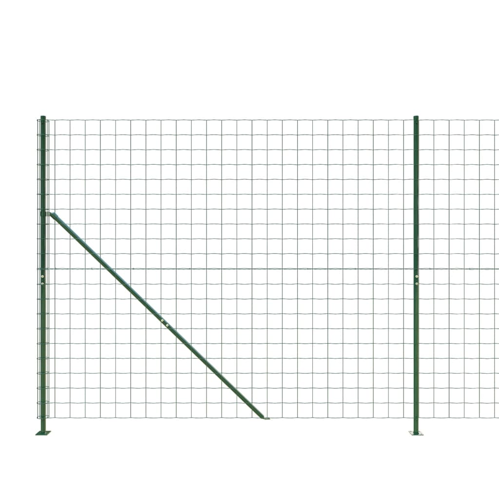 Wire Mesh Fence with Flange Green 2.2x10 m