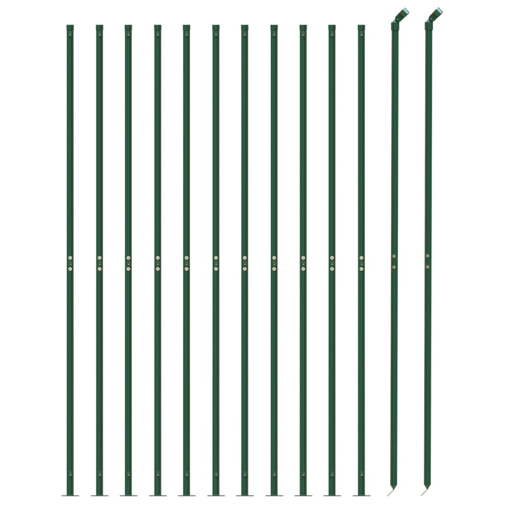 Wire Mesh Fence with Flange Green 2x25 m