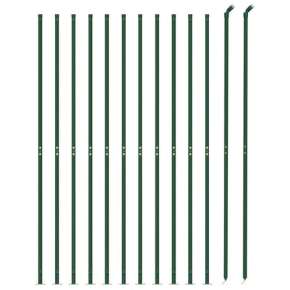 Wire Mesh Fence with Flange Green 2x25 m