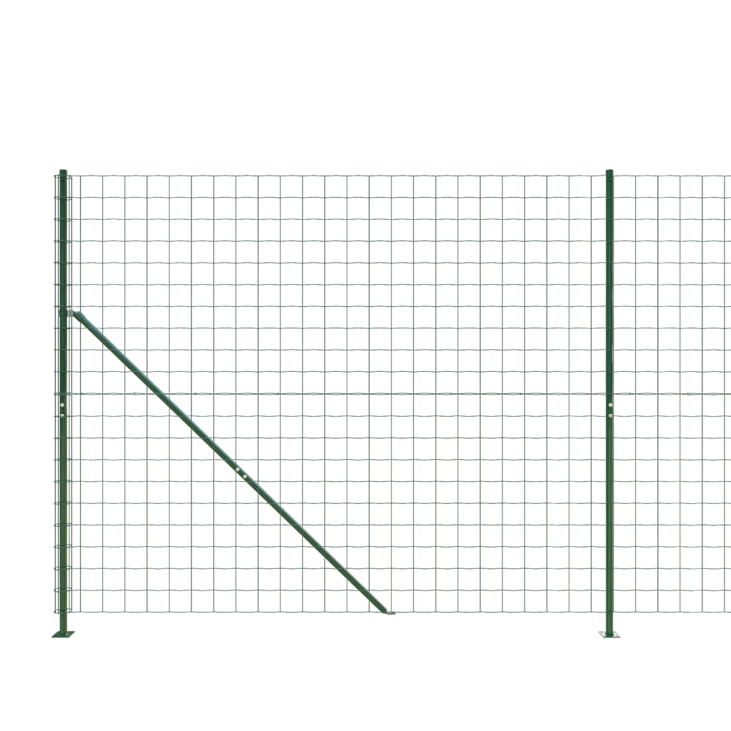 Wire Mesh Fence with Flange Green 2x25 m