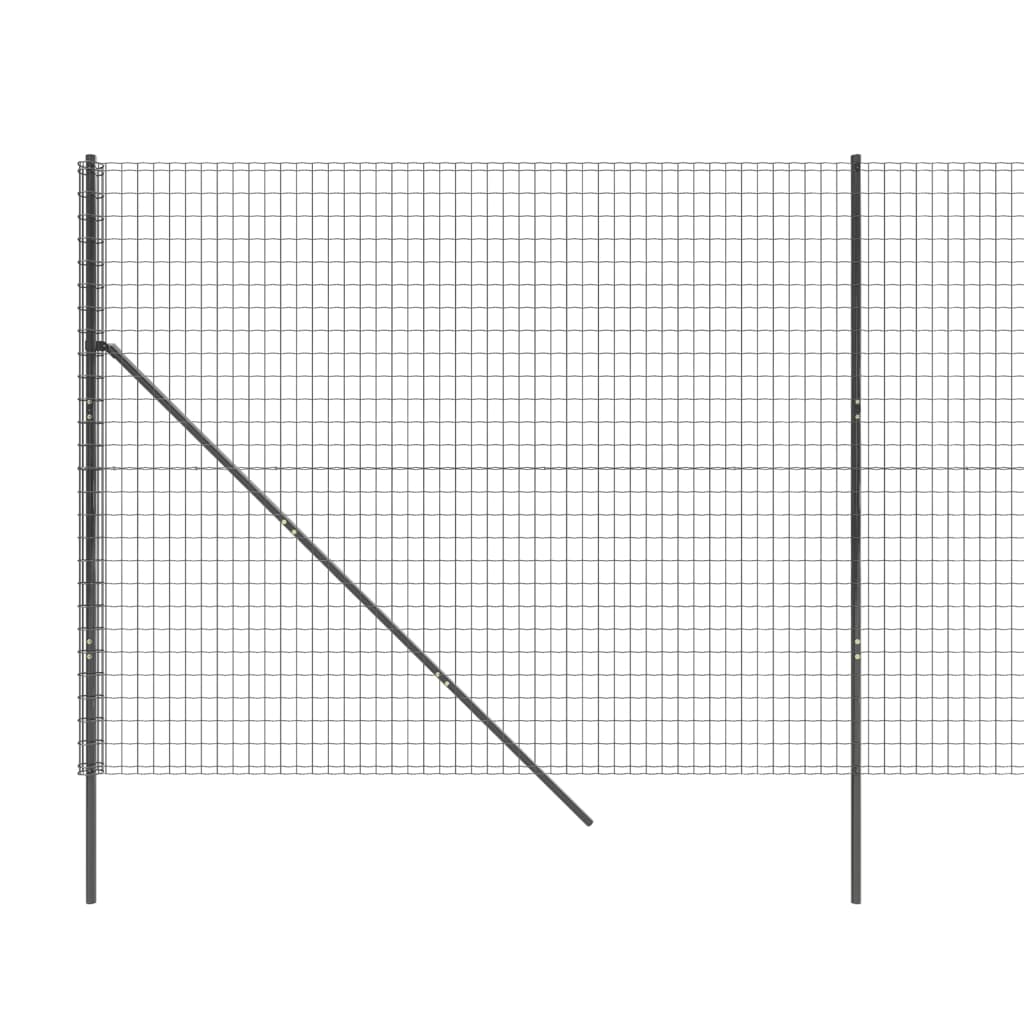 Wire Mesh Fence Anthracite 2.2x25 m Galvanised Steel