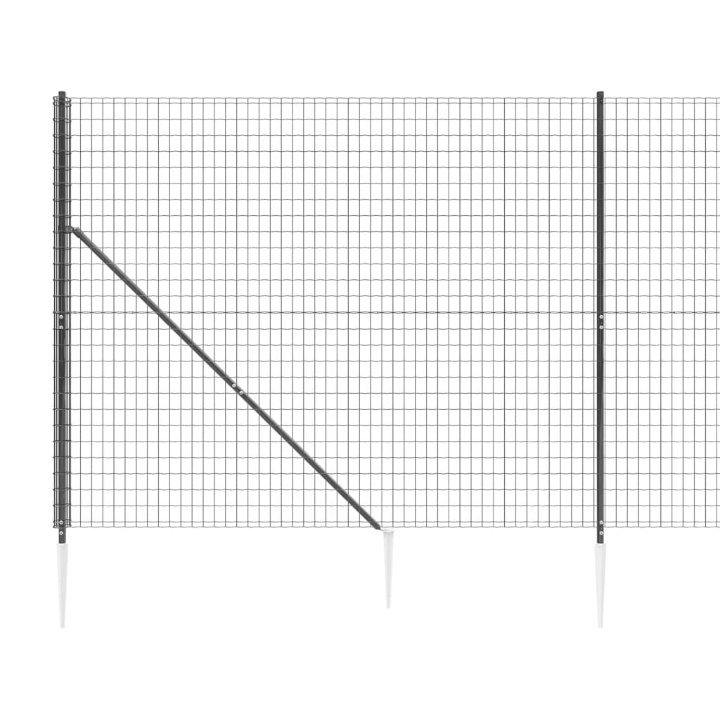 Wire Mesh Fence with Spike Anchors Anthracite 1.8x10 m