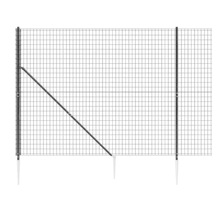 Wire Mesh Fence with Spike Anchors Anthracite 1.8x10 m