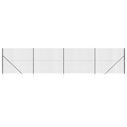 Wire Mesh Fence with Spike Anchors Anthracite 2.2x10 m