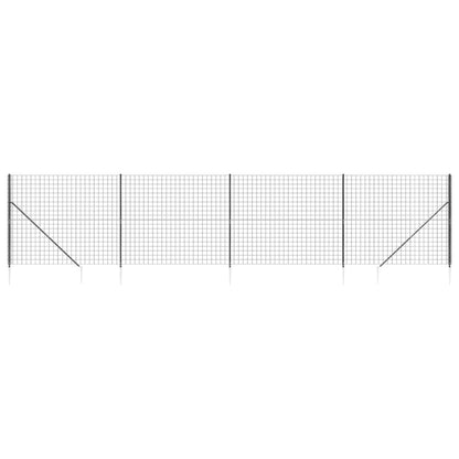 Wire Mesh Fence with Spike Anchors Anthracite 1.6x10 m