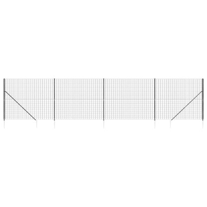 Wire Mesh Fence with Spike Anchors Anthracite 1.8x10 m