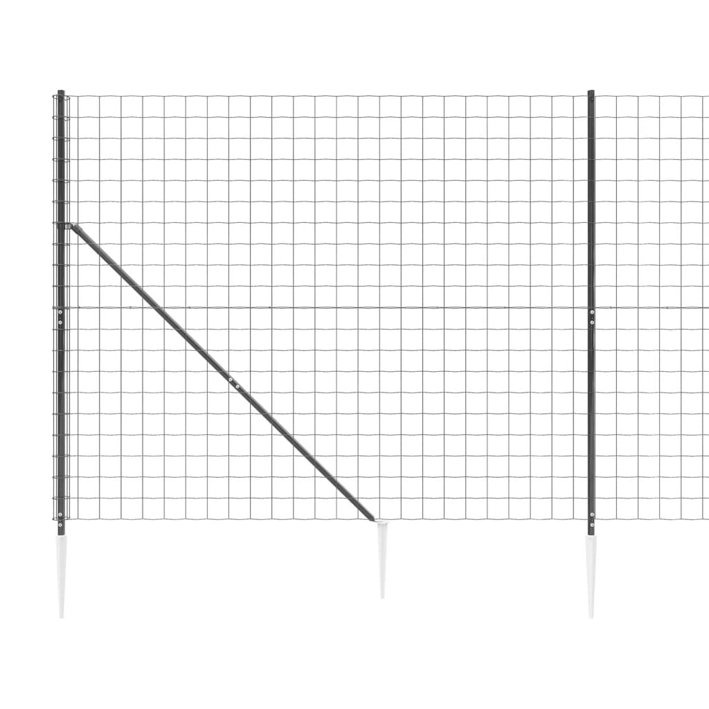 Wire Mesh Fence with Spike Anchors Anthracite 1.8x10 m