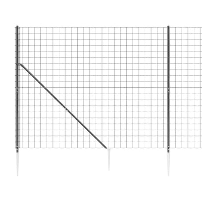 Wire Mesh Fence with Spike Anchors Anthracite 1.8x10 m