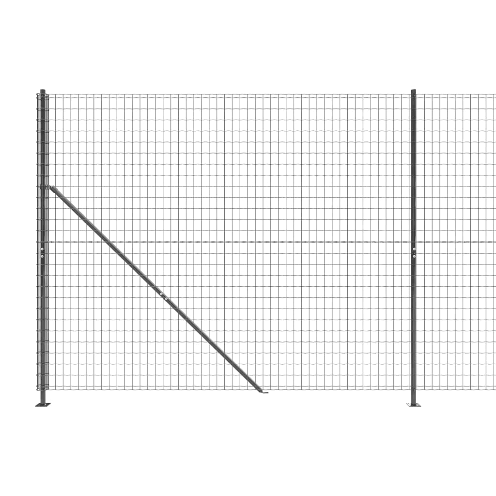 Wire Mesh Fence with Flange Anthracite 1.8x10 m