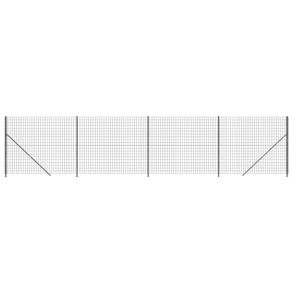 Wire Mesh Fence with Flange Anthracite 1.8x10 m