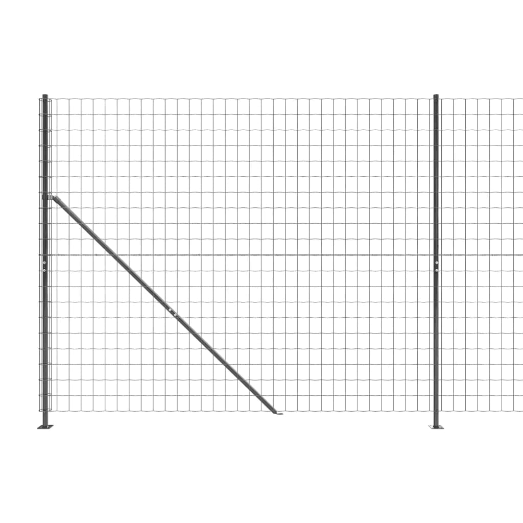 Wire Mesh Fence with Flange Anthracite 1.8x10 m