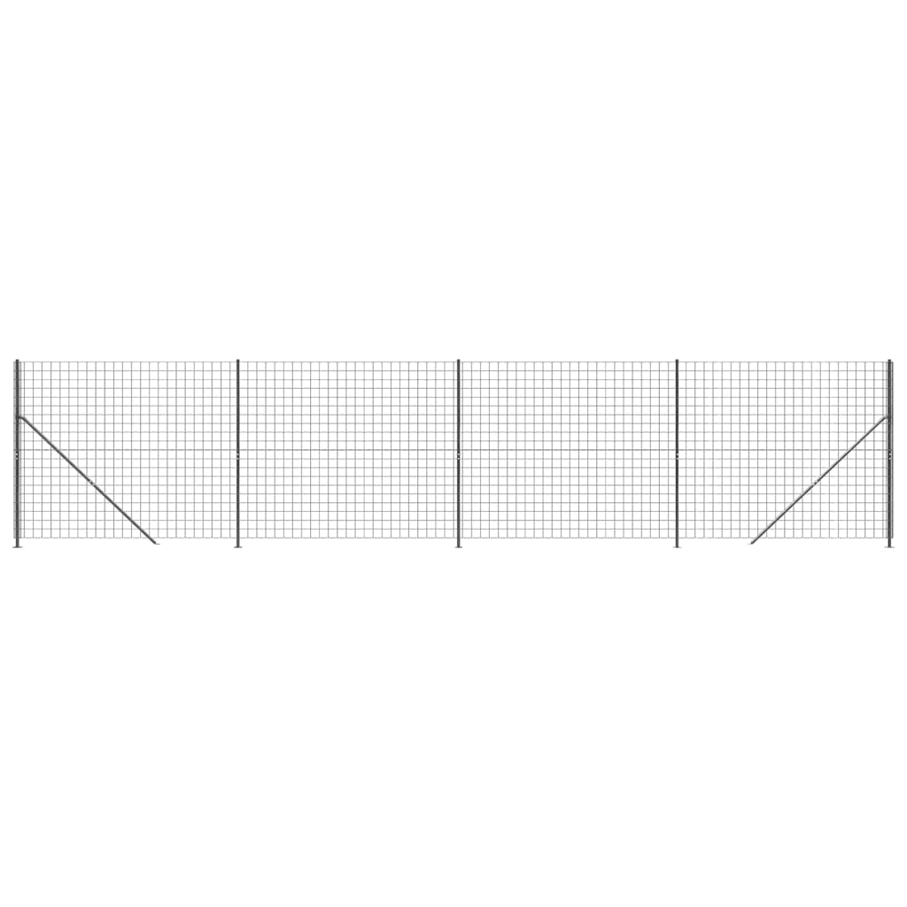 Wire Mesh Fence with Flange Anthracite 2x10 m