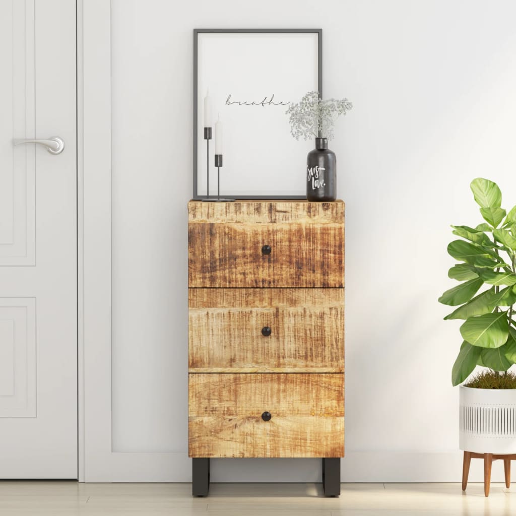 Sideboard with 3 Drawers 40x33.5x75 cm Solid Wood Mango