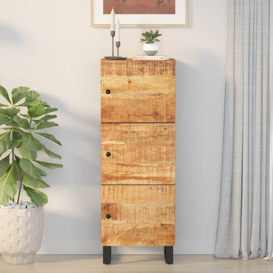 Highboard with 3 Doors 40x33x110 cm Solid Wood Mango&Iron