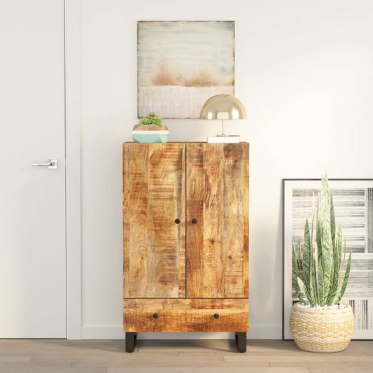 Highboard with Drawer 60x33x100 cm Solid Wood Mango&Iron