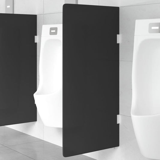 Wall-mounted Urinal Privacy Screen Black 90x40 cm Tempered Glass